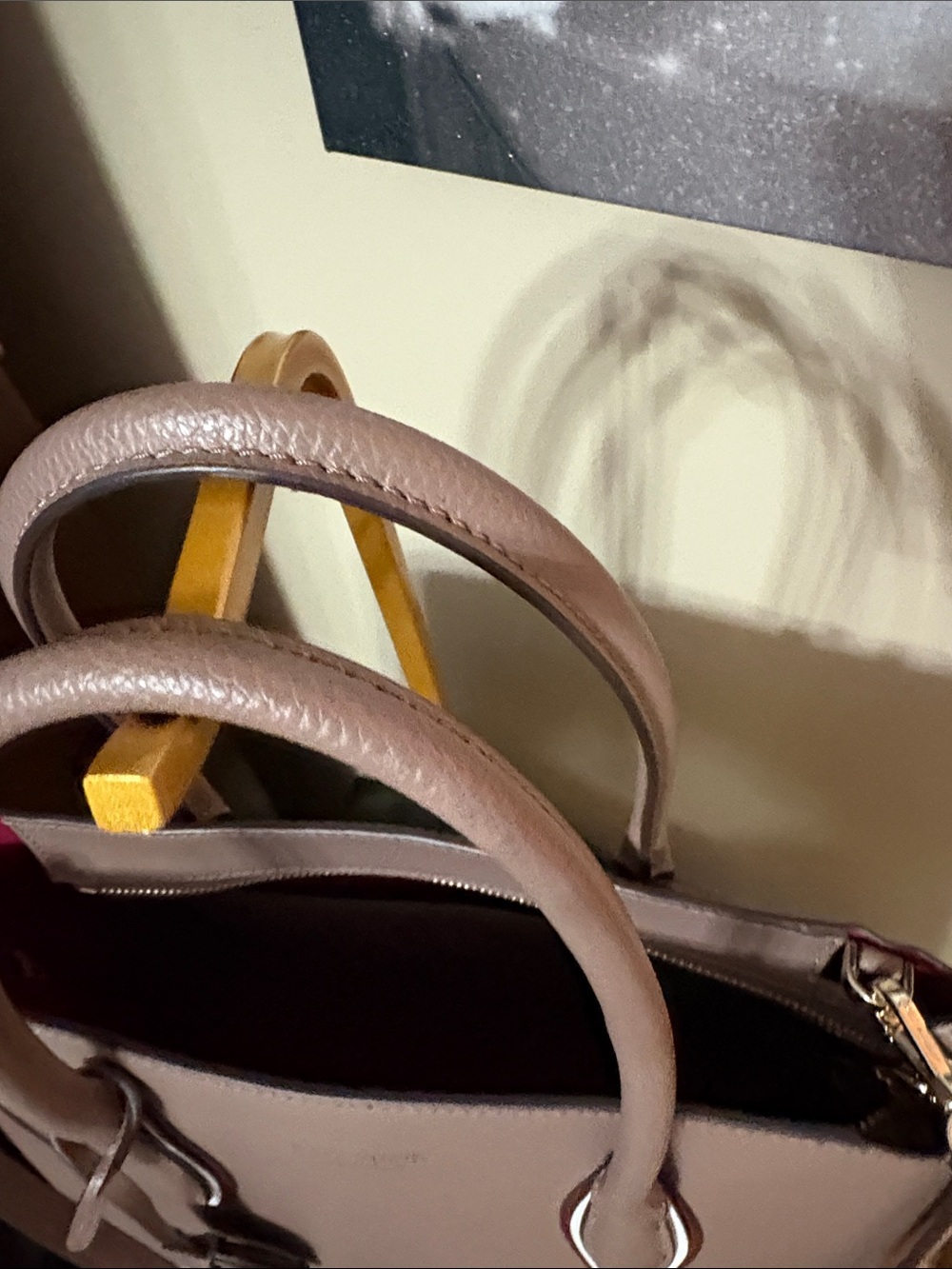 Eva Kaye Spade Zip Satchel Dusty Rose Brown Leather Satchel - Picture 4 of 16